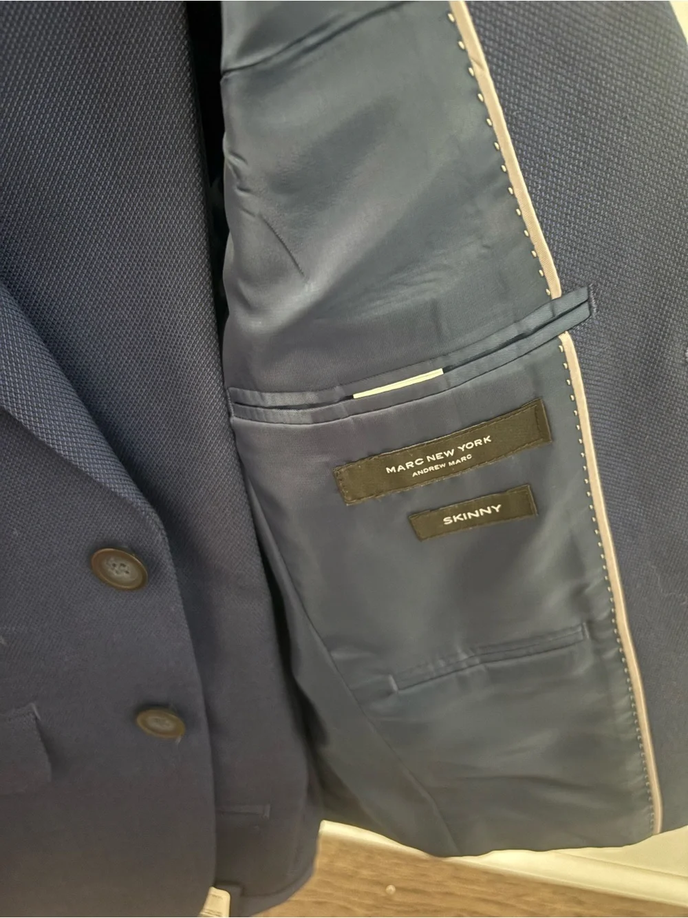 Marc New York Navy Textured Blazer